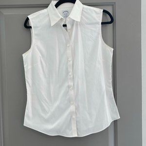 Classic Brooks Brothers White Sleeveless Blouse